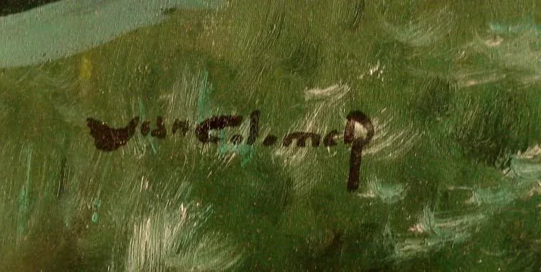 Joan Colomer Untitled Landscape Hand Signed Original Oil Painting on Canvas - 5