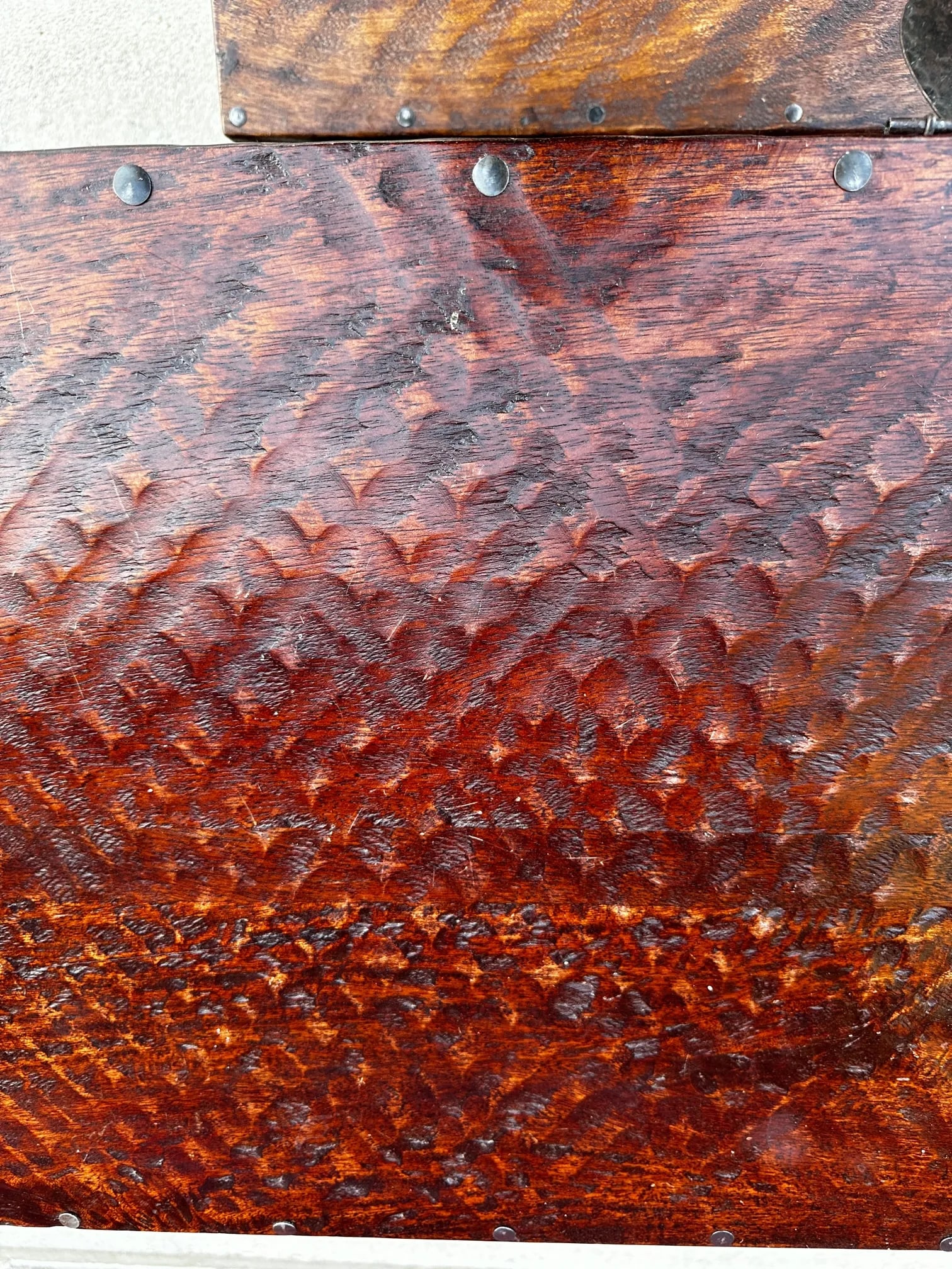 Pair of Rustic Distressed Wood Storage Trunks - 11