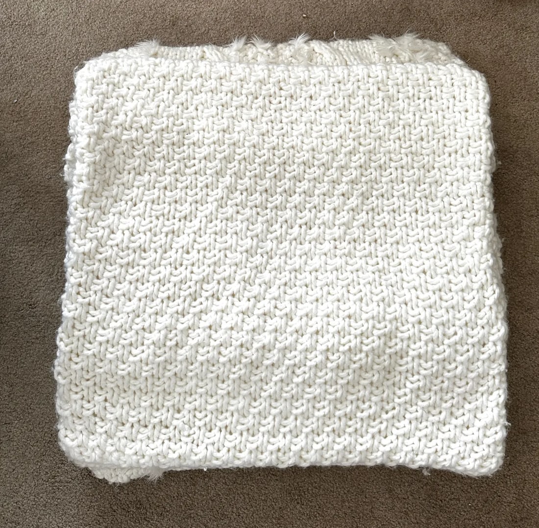 Pottery Barn Cable Knit Faux Fur Pillow Cover-Set of 4 - 2