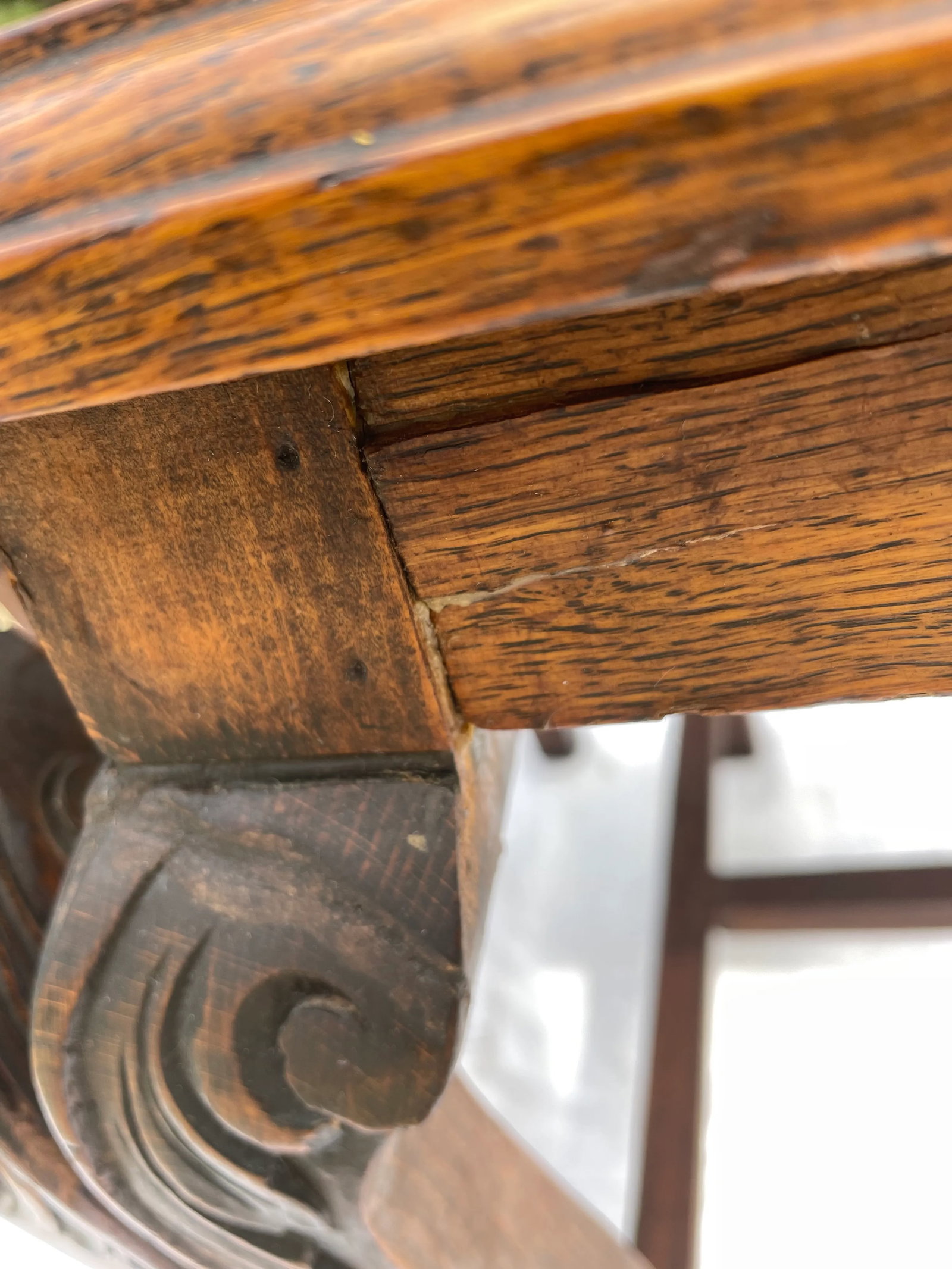 Late 19th Century Antique Carved Oak Claw Foot Side Chairs - a Pair - 8