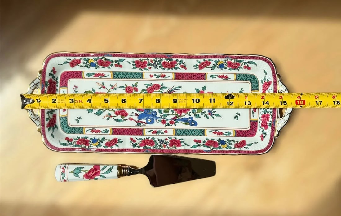 Antique Bernardaud Limoges of France Porcelain Serving Tray and Pastry Server - 7