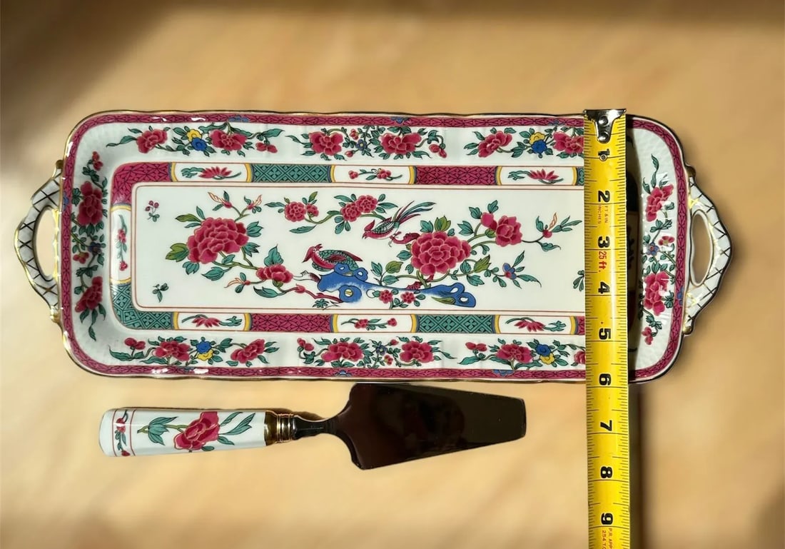 Antique Bernardaud Limoges of France Porcelain Serving Tray and Pastry Server - 9