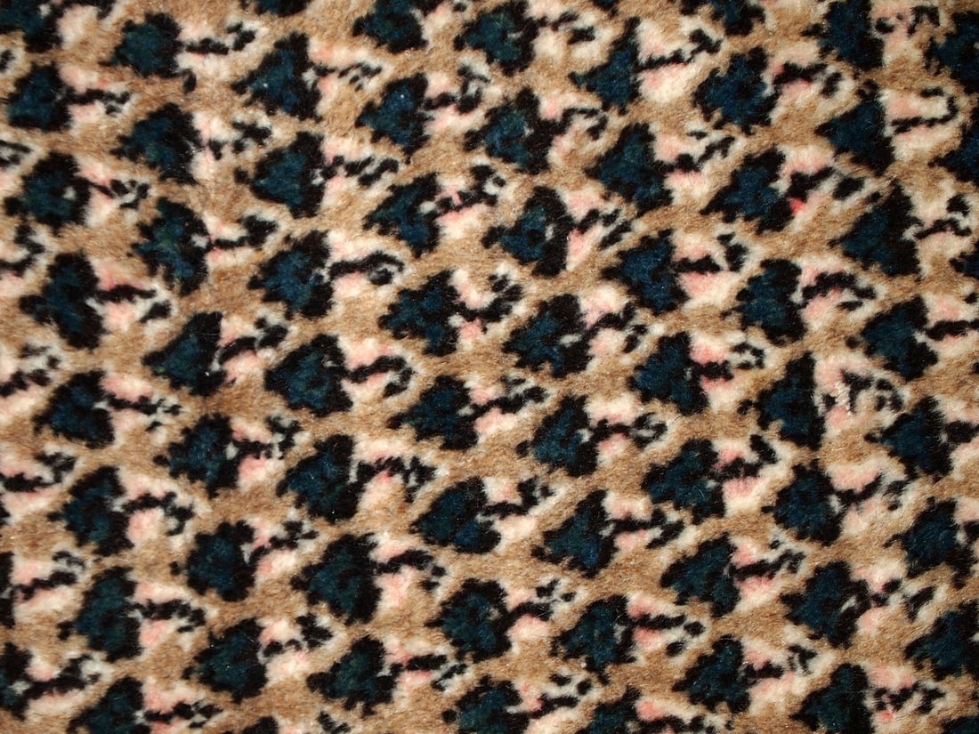 Handmade vintage Indian Seraband rug 2.1' x 4.1' (65cm x 125cm) 1970s - 7