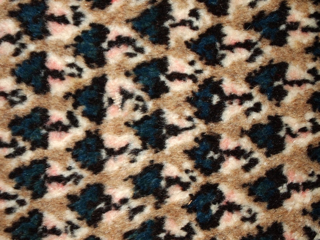 Handmade vintage Indian Seraband rug 2.1' x 4.1' (65cm x 125cm) 1970s - 8