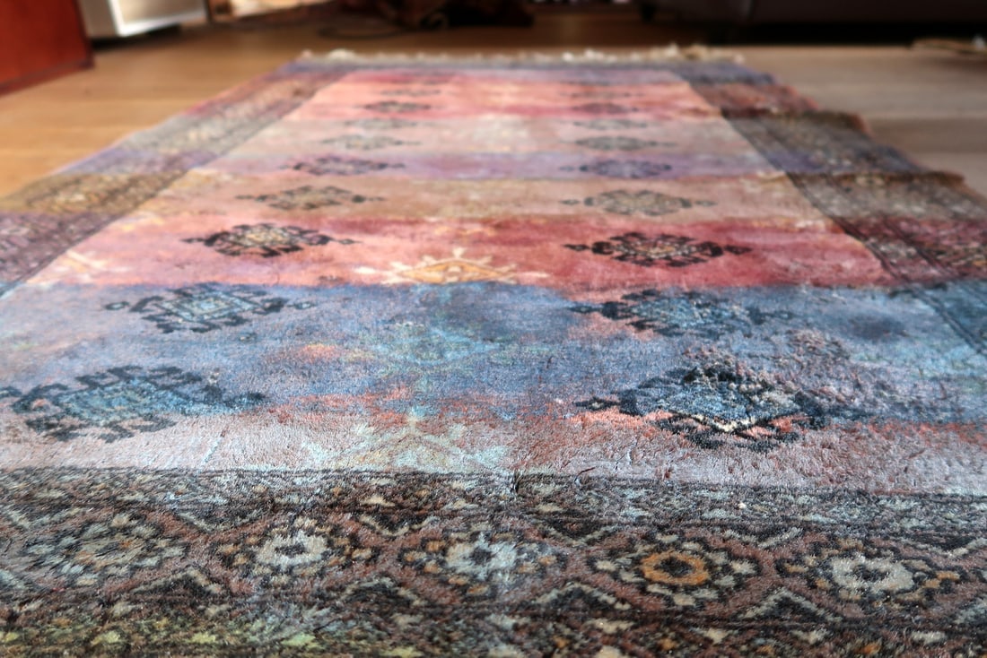 Contemporary Artistry Meets Vintage Bukhara Rug, 3.1' x 5' (95cm x 154cm), 1950s - 10