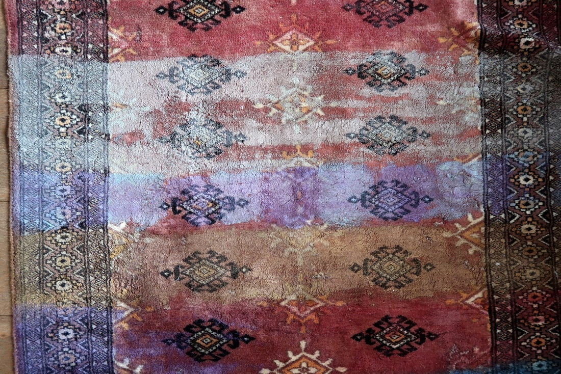 Contemporary Artistry Meets Vintage Bukhara Rug, 3.1' x 5' (95cm x 154cm), 1950s - 5