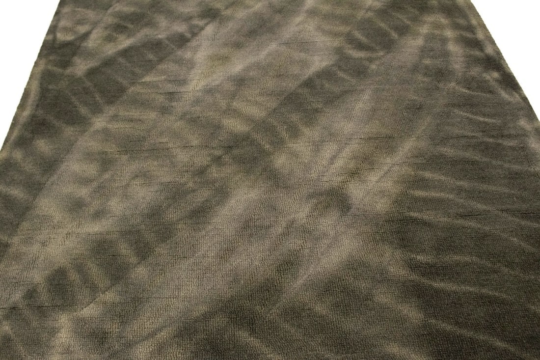 Dark Brown Tie-Dye 5X8 Hand-Tufted Modern Rug - 11