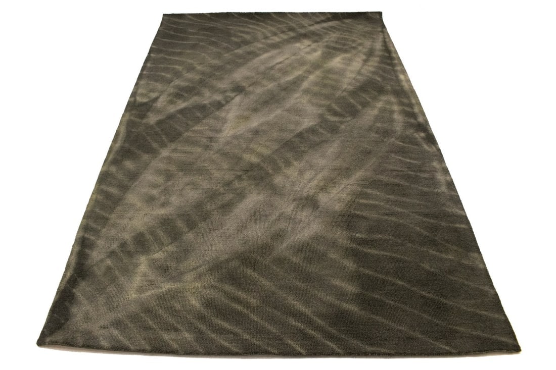 Dark Brown Tie-Dye 5X8 Hand-Tufted Modern Rug - 3