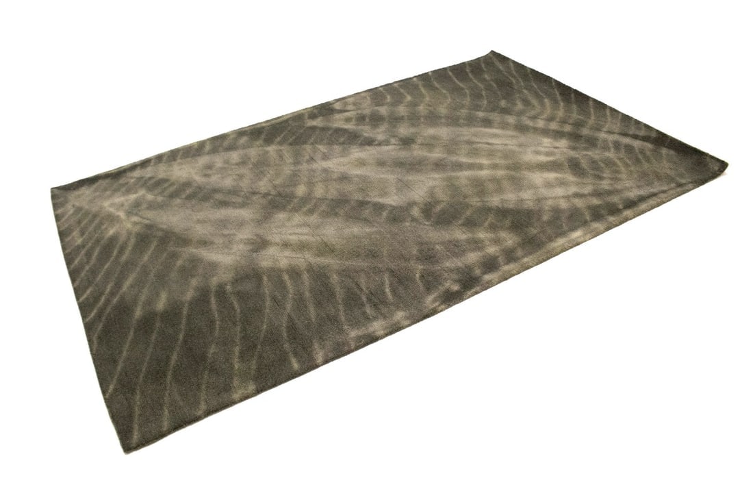 Dark Brown Tie-Dye 5X8 Hand-Tufted Modern Rug - 4