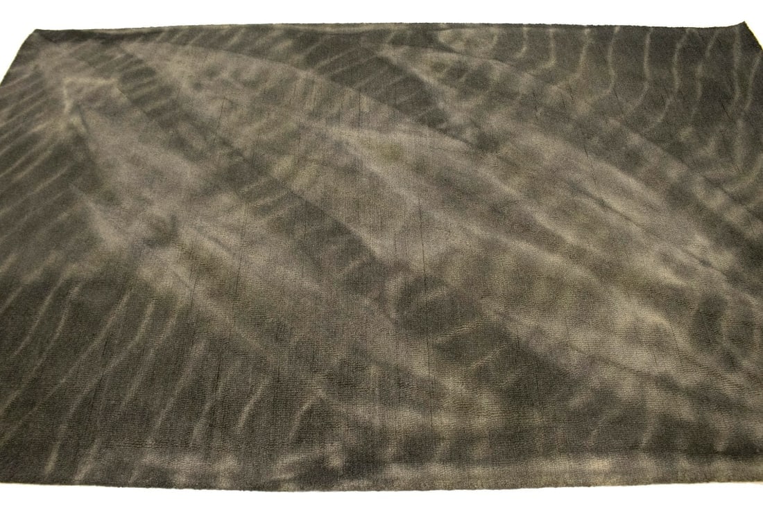Dark Brown Tie-Dye 5X8 Hand-Tufted Modern Rug - 6