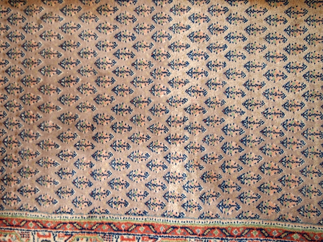 Handmade vintage Indian Seraband runner 2.4' x 9.8' (74cm x 301cm) 1970s - 4