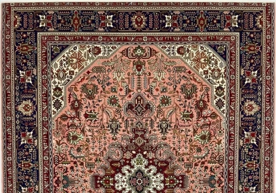 Hand Knotted Persian Tabriz Rose Oriental Area Rug 6'8" x 9'11" - 4
