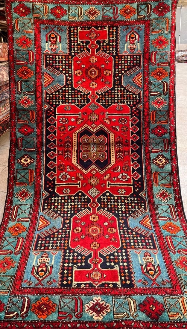 Hand Knotted Persian Tarom Tribal Wool Navy Oriental Area Rug 4'9" x 7'8" - 8