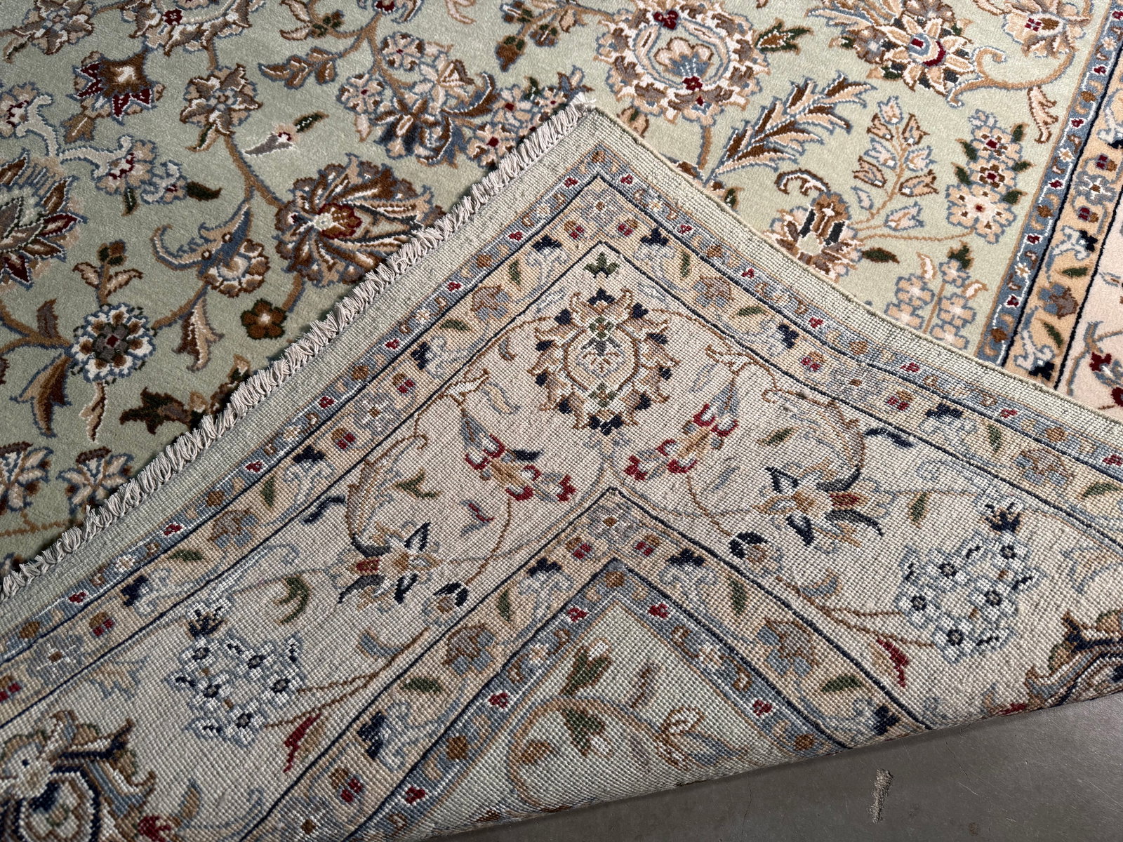 Fine Silk and wool Kashan Rug 8x10 - 7