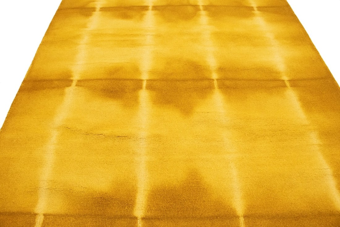 Golden Yellow Tie-Dye 5X8 Hand-Tufted Modern Rug - 13