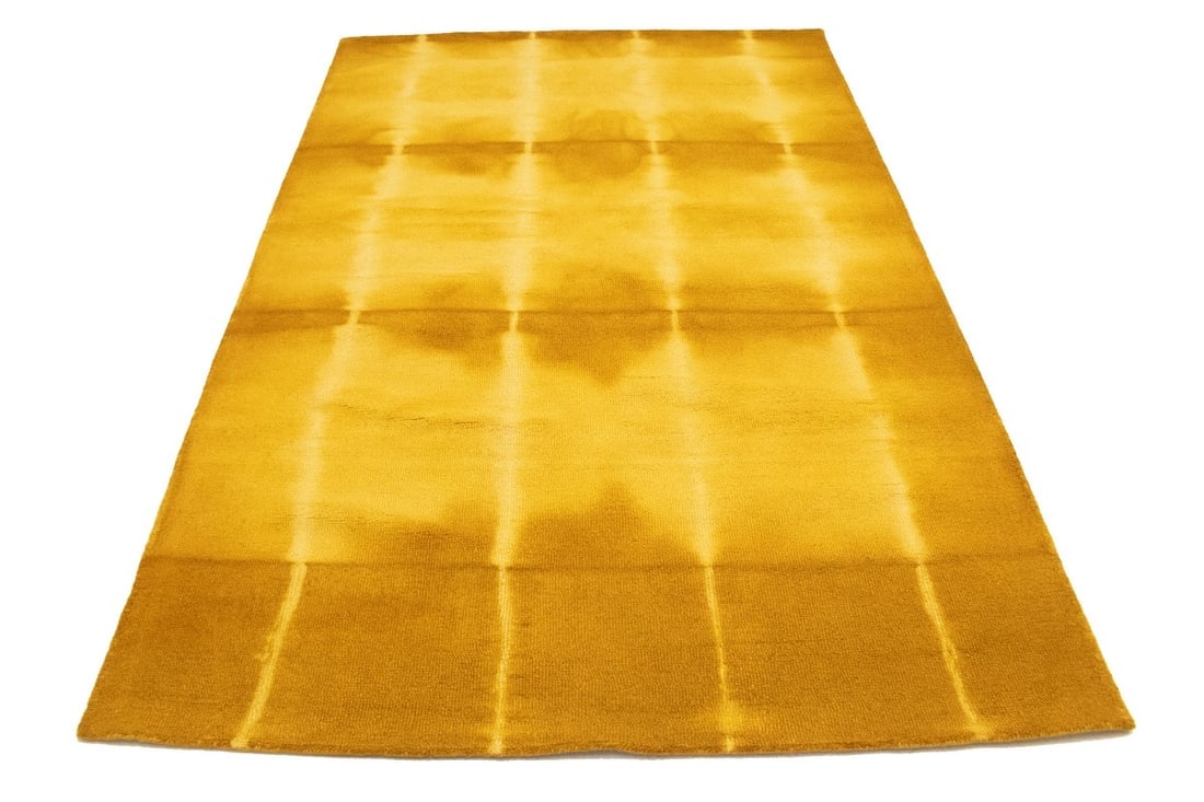 Golden Yellow Tie-Dye 5X8 Hand-Tufted Modern Rug - 3