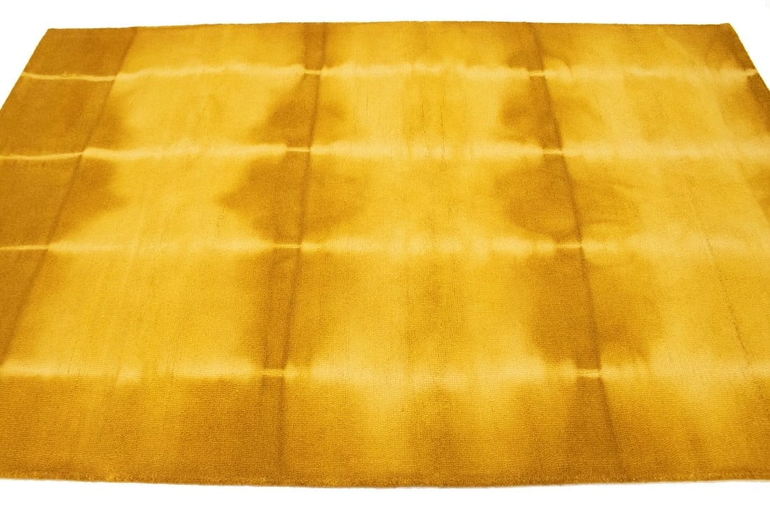 Golden Yellow Tie-Dye 5X8 Hand-Tufted Modern Rug - 6