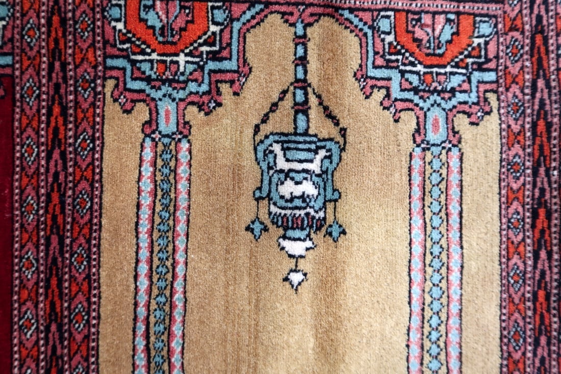 Vintage Uzbek Bukhara Multi-Niche Prayer Runner 1.1' x 6.1' - 1960s - 8