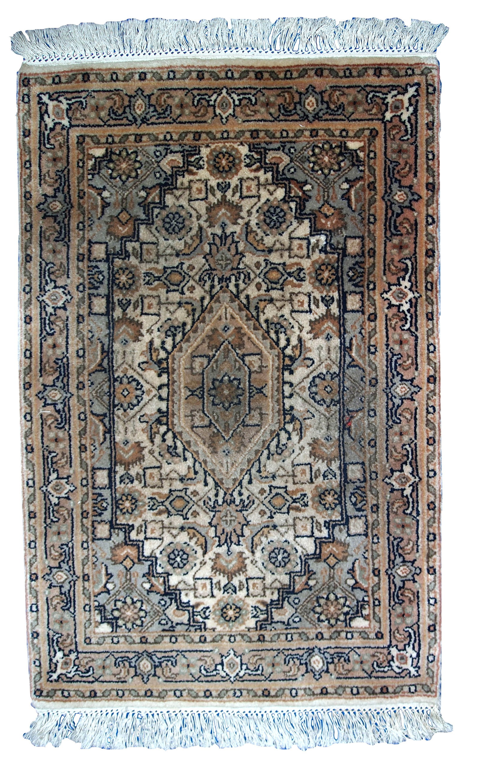 Handmade vintage Indo-Tabriz rug 1.9' x 2.9' (58cm x 89cm) 1970s (1 of 9)