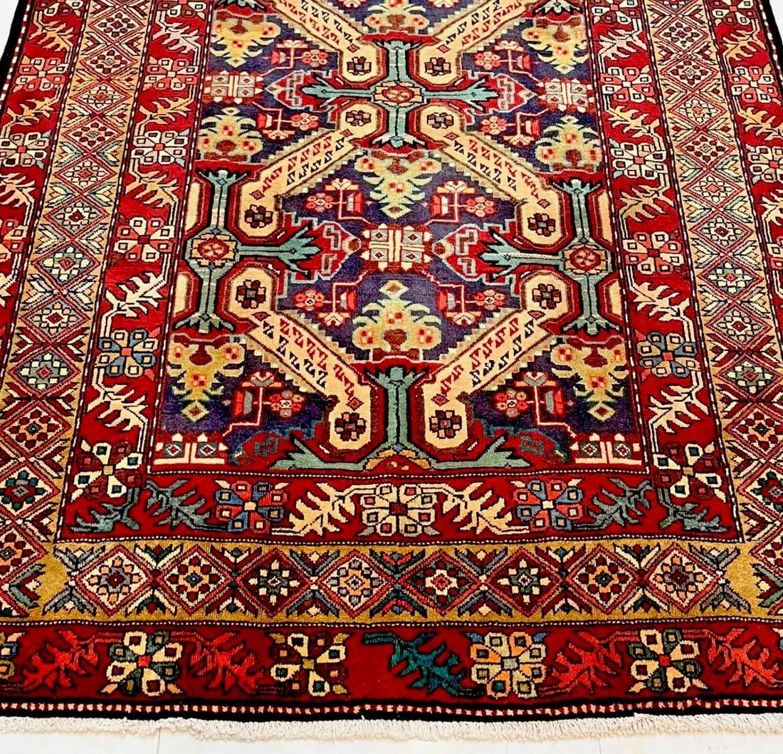 Hand Knotted Persian Azarbaijan Tribal Wool Oriental Area Rug 5'4" x 10'7" - 9