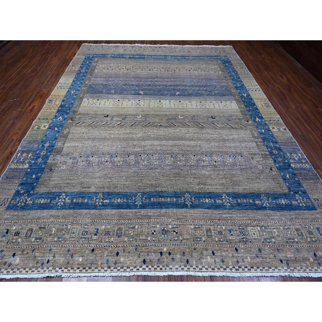 Mindful Gray Fine Kashkuli Gabbeh Hand Knotted Wool Oriental Rug - 2