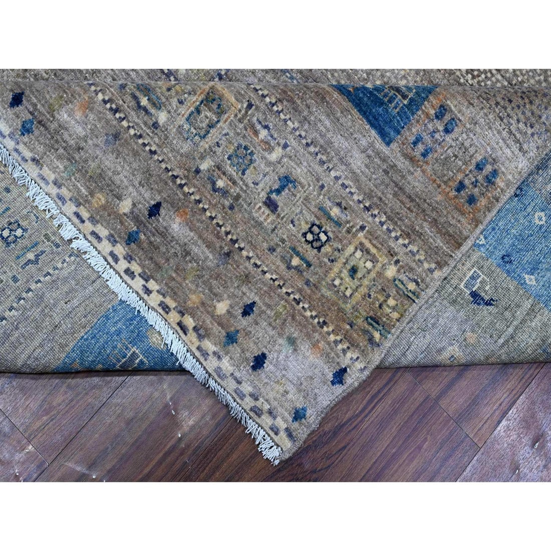 Mindful Gray Fine Kashkuli Gabbeh Hand Knotted Wool Oriental Rug - 6