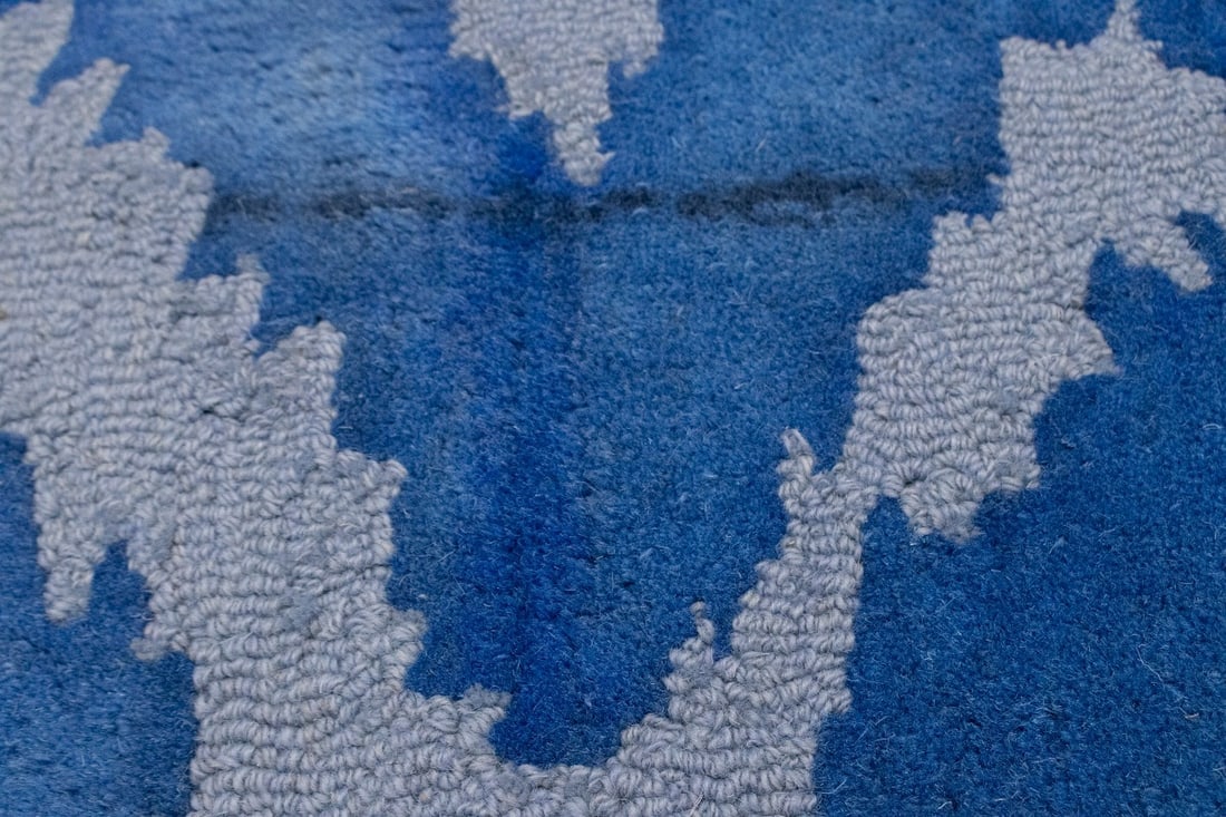 Blue Abstract 5X8 Hand-Tufted Modern Rug - 13