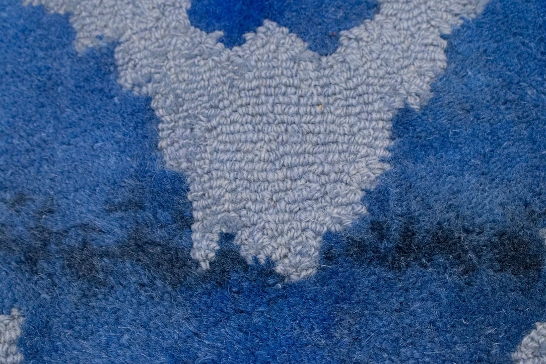 Blue Abstract 5X8 Hand-Tufted Modern Rug - 14