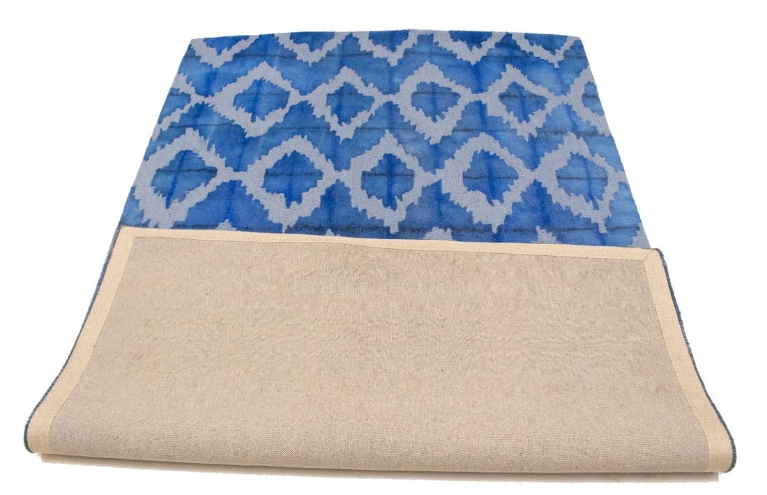 Blue Abstract 5X8 Hand-Tufted Modern Rug - 16