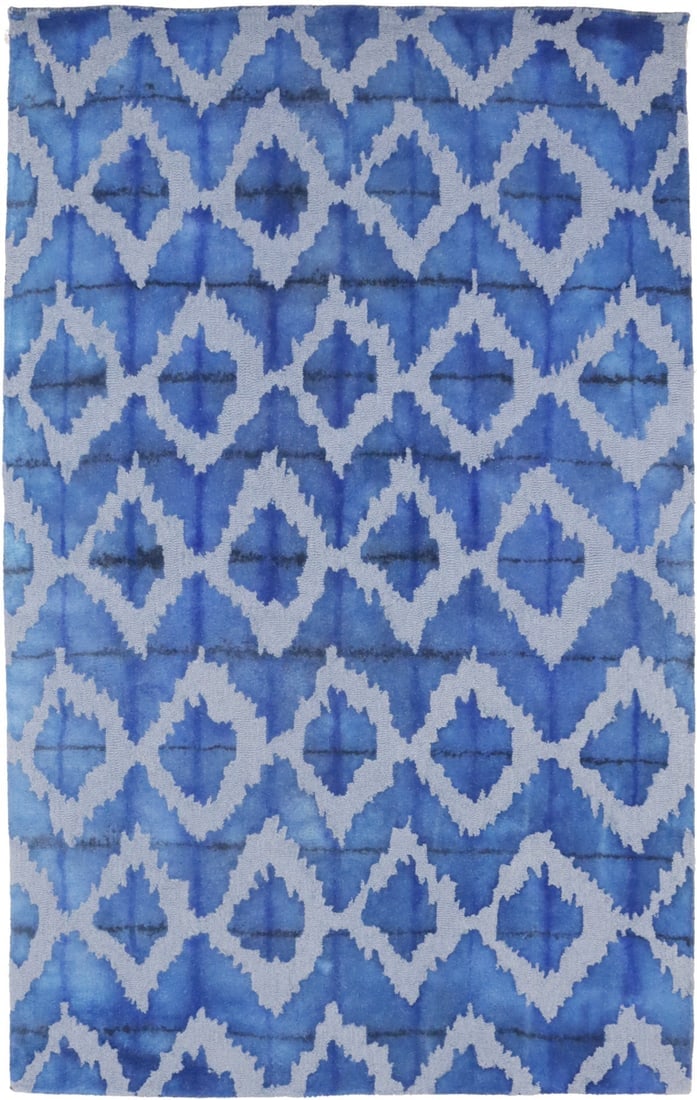Blue Abstract 5X8 Hand-Tufted Modern Rug: Title: Blue Abstract 5X8 Hand-Tufted Modern Rug Description:Blue Abstract Design Living Room Decor 5X8 Hand-Tufted Modern Rug Wool Carpet Materials:Wool Dimension:5'0 X 8'0 Ft Reserve: $254.00 Shippin