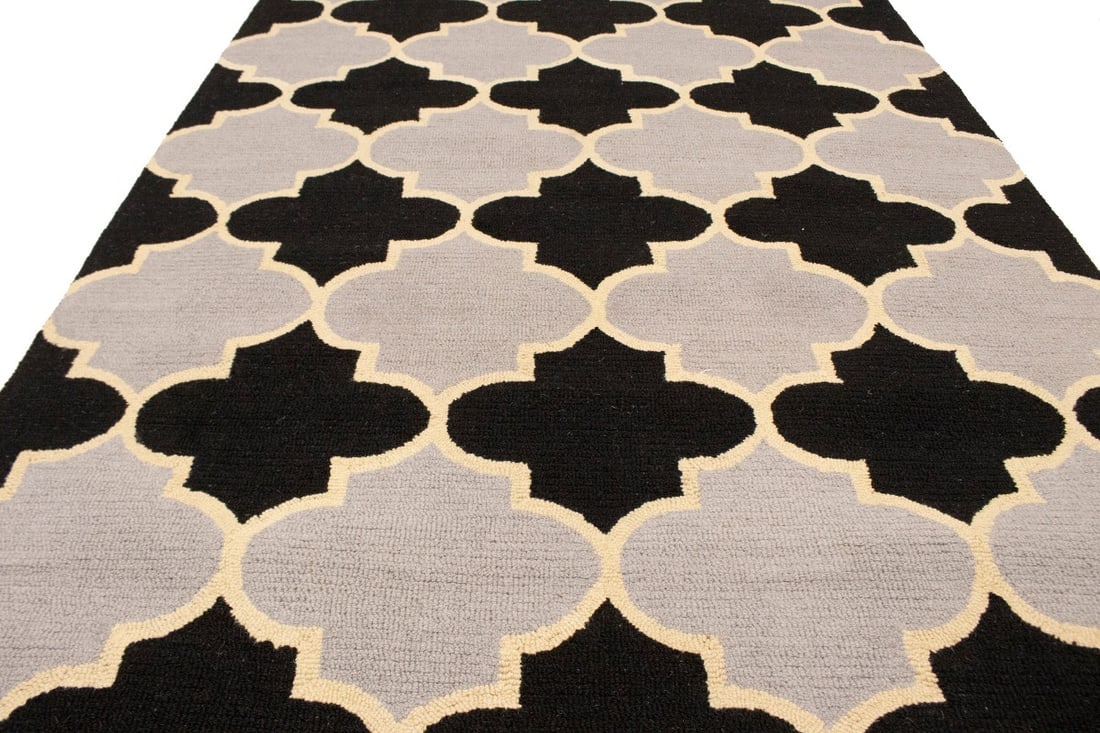Multicolored Trellis 5X8 Hand-Tufted Modern Rug - 13