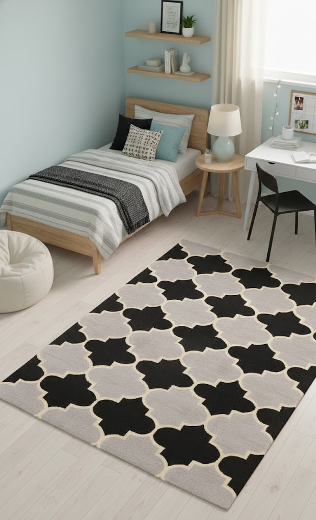 Multicolored Trellis 5X8 Hand-Tufted Modern Rug - 2