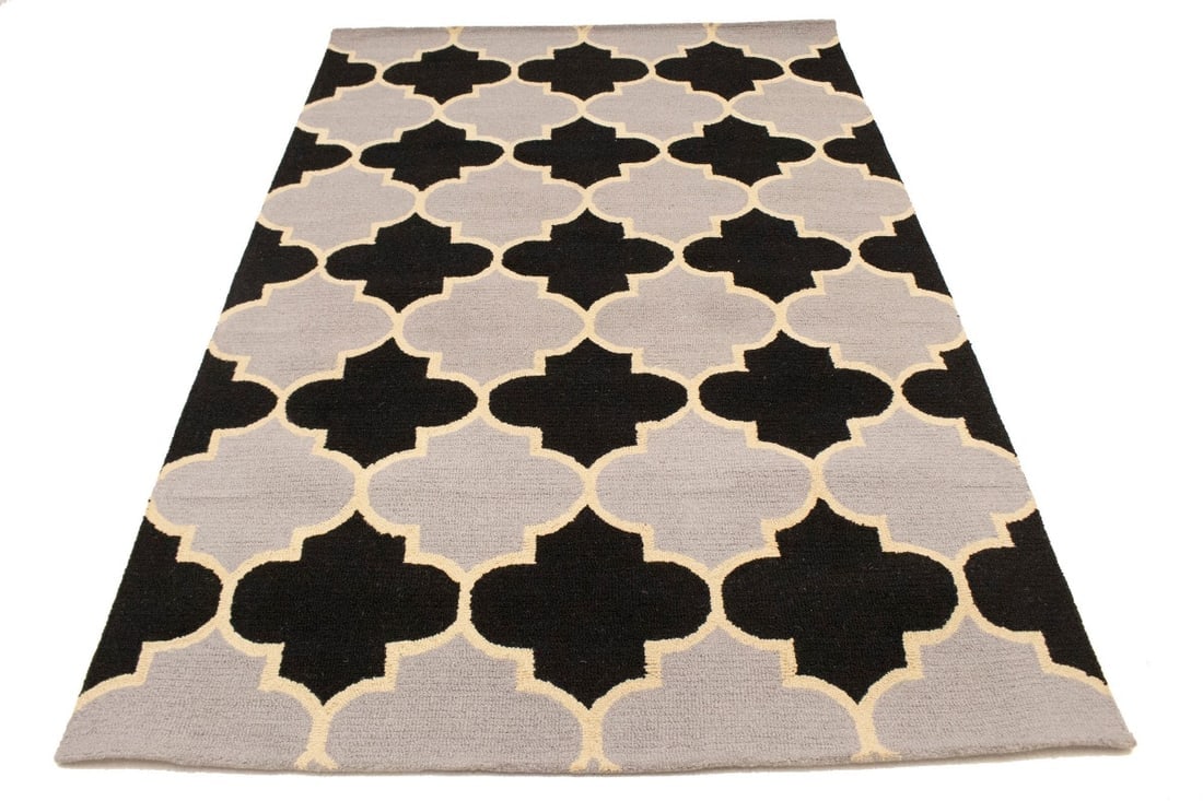 Multicolored Trellis 5X8 Hand-Tufted Modern Rug - 3