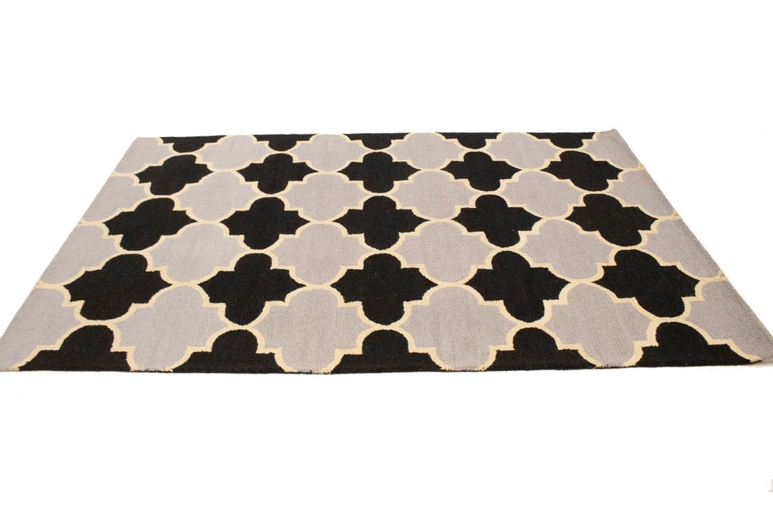 Multicolored Trellis 5X8 Hand-Tufted Modern Rug - 5