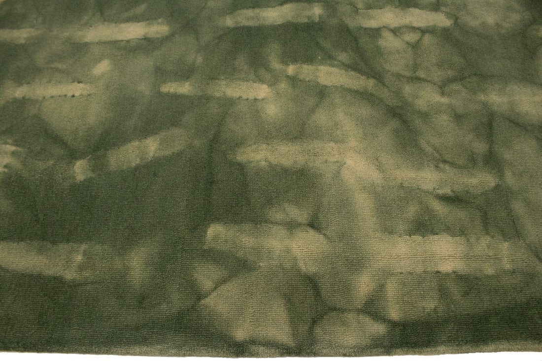Hunter Green Tie-Dye 5X8 Hand-Tufted Modern Rug - 10
