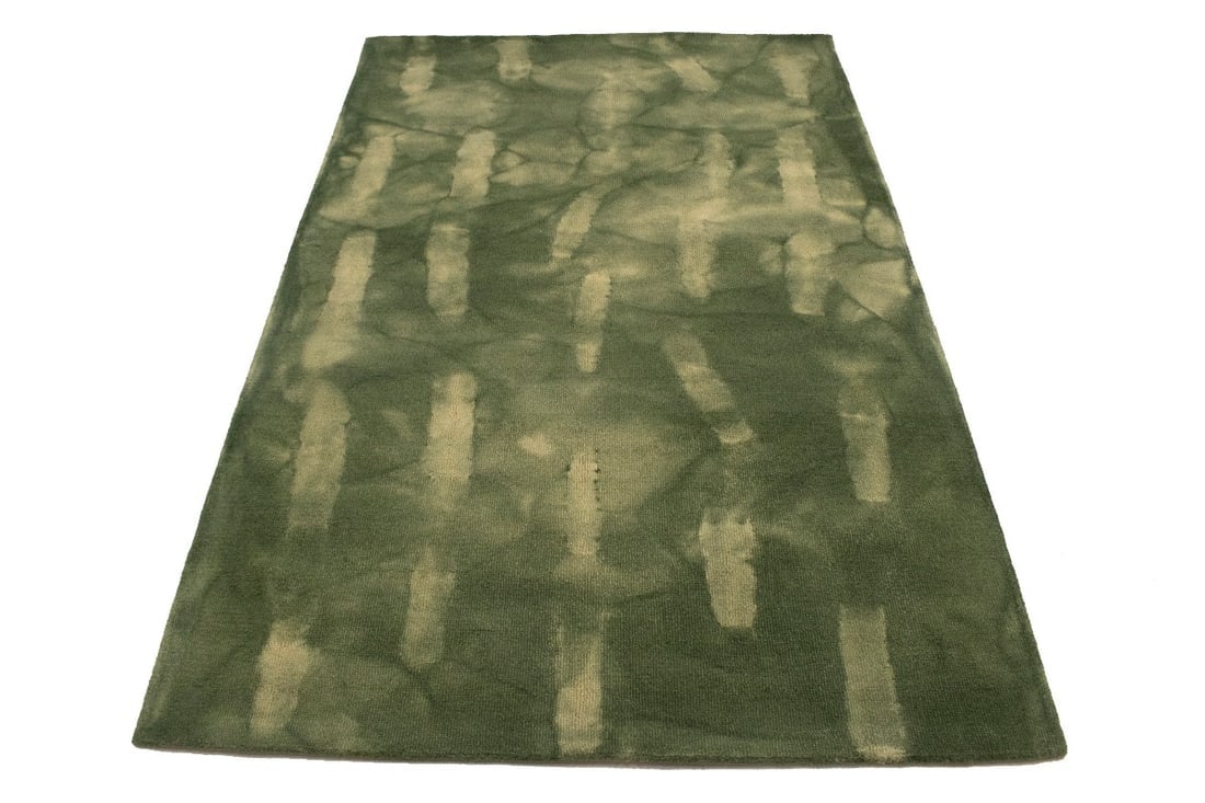 Hunter Green Tie-Dye 5X8 Hand-Tufted Modern Rug - 3