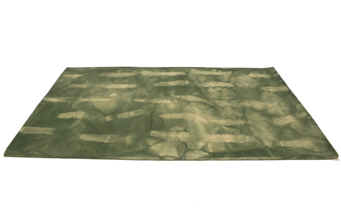 Hunter Green Tie-Dye 5X8 Hand-Tufted Modern Rug - 6