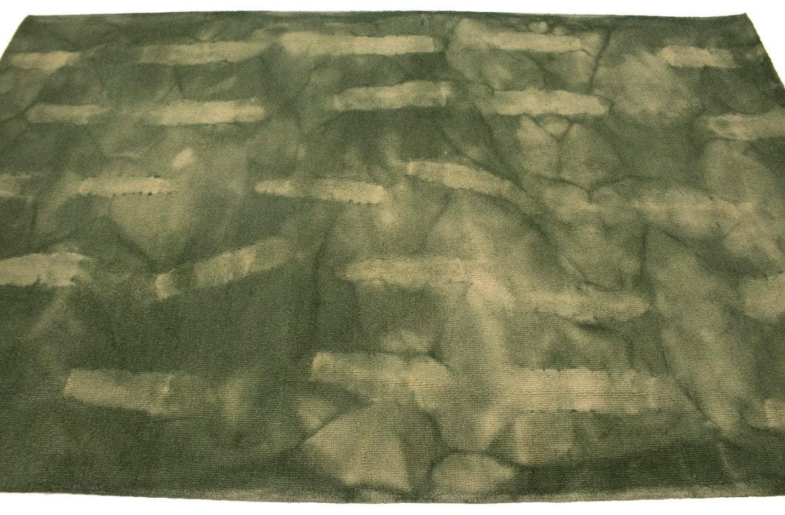 Hunter Green Tie-Dye 5X8 Hand-Tufted Modern Rug - 7