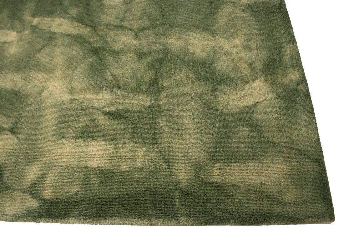 Hunter Green Tie-Dye 5X8 Hand-Tufted Modern Rug - 9