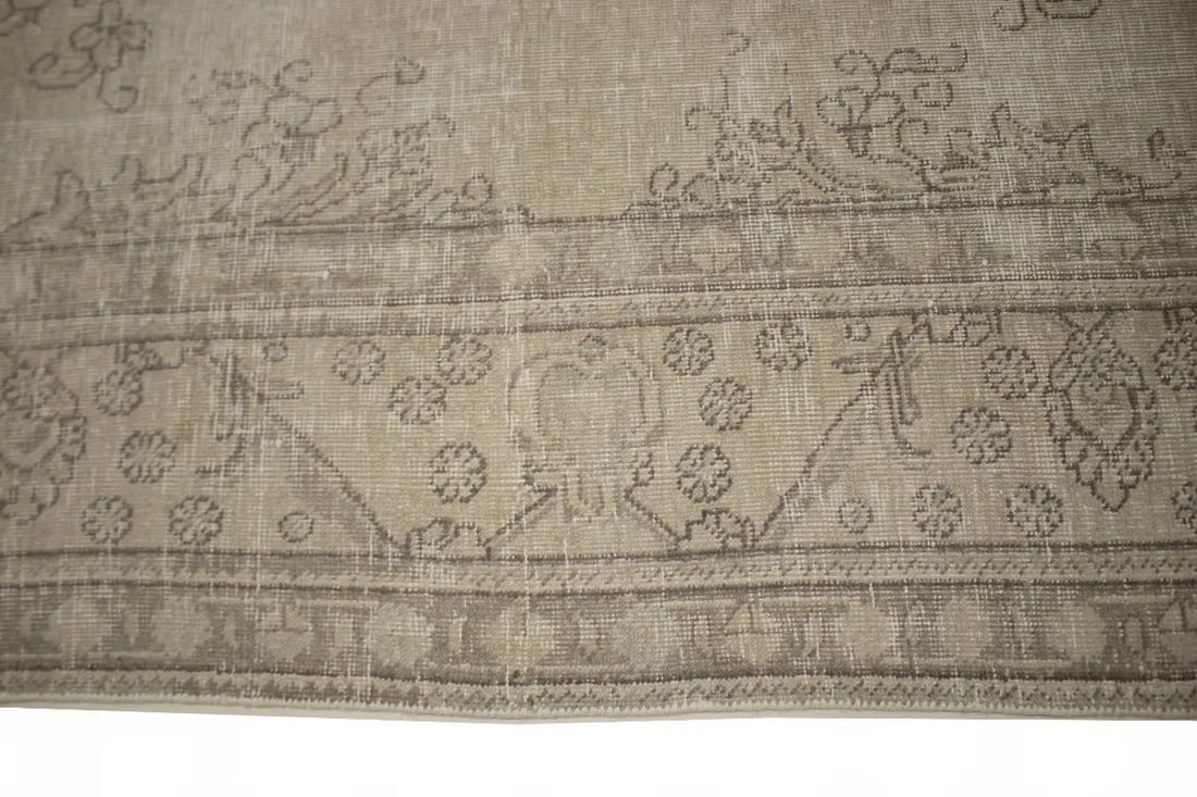 Muted Traditional Floral 8X11 Distressed Tabriz Persian Rug - 13