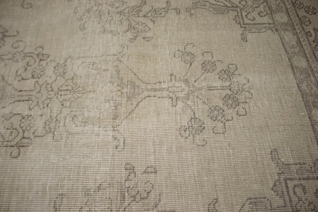 Muted Traditional Floral 8X11 Distressed Tabriz Persian Rug - 7