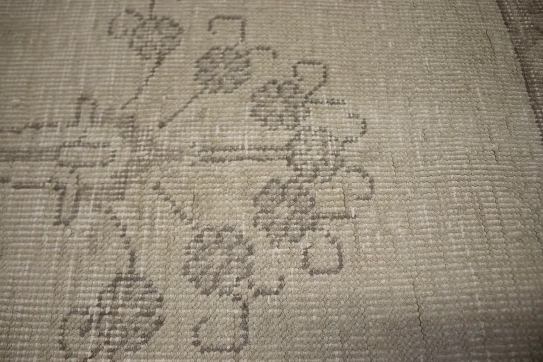 Muted Traditional Floral 8X11 Distressed Tabriz Persian Rug - 8