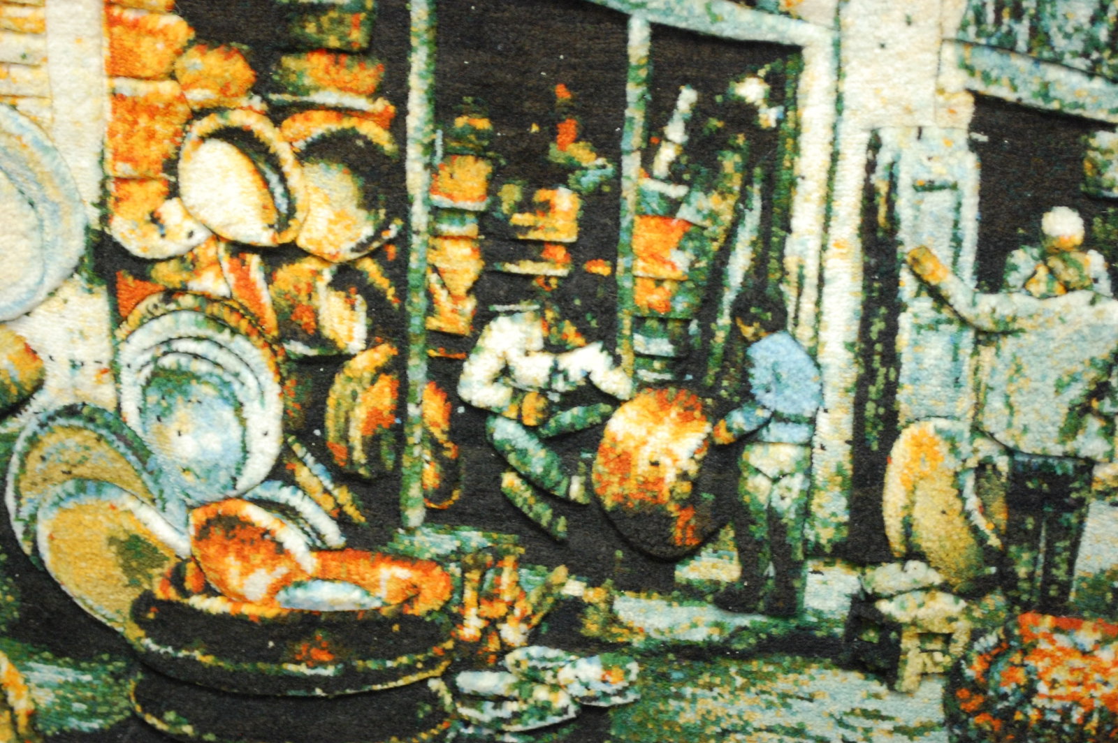 Framed Persian -TABRIZ 60 RAJ PICTURAL ORIENTAL RUG 2'11" x 3'11" KURK WOOL_HIGH KPSI_ - 2