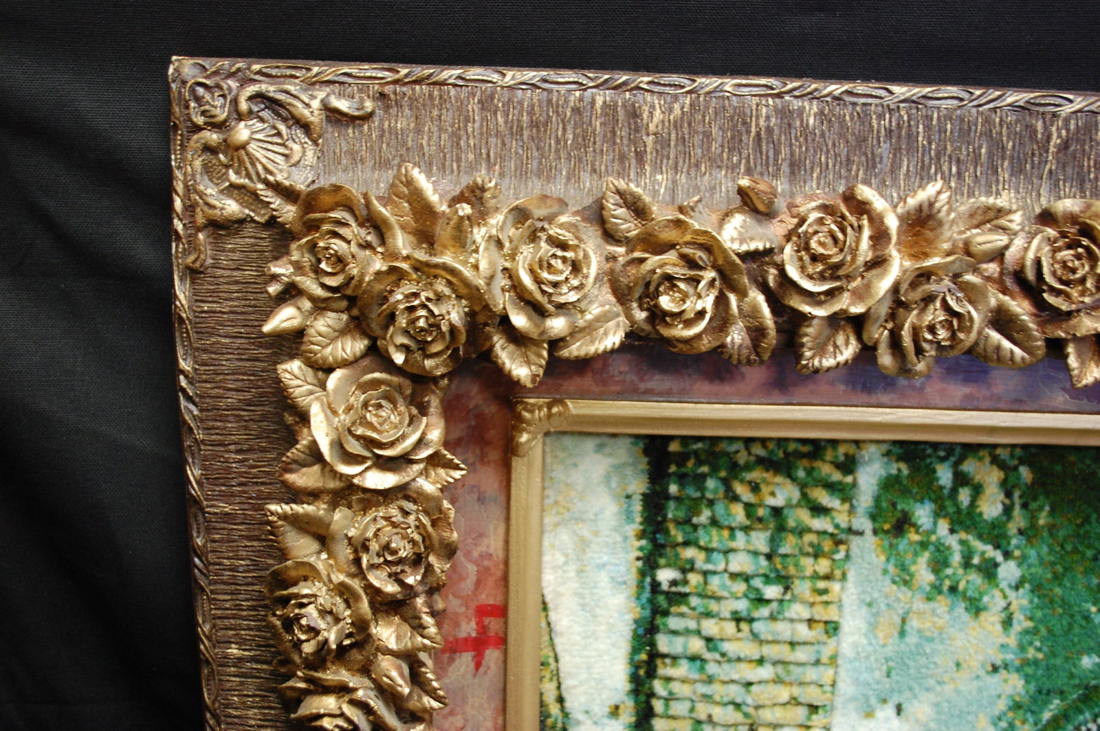 Framed Persian -TABRIZ 60 RAJ PICTURAL ORIENTAL RUG 2'11" x 3'11" KURK WOOL_HIGH KPSI_ - 5