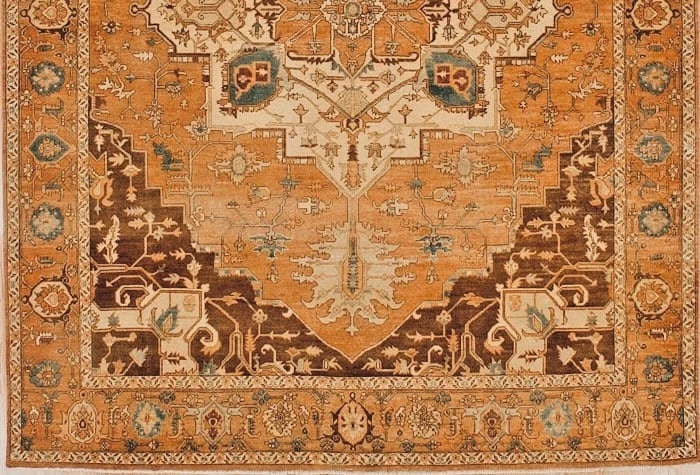 Hand Knotted Indo-Heriz Geometric Wool Oriental Area Rug Carpet 7'11" x 10'2" - 2