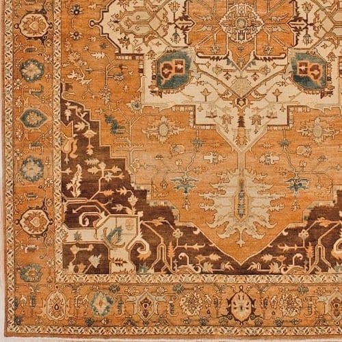 Hand Knotted Indo-Heriz Geometric Wool Oriental Area Rug Carpet 7'11" x 10'2" - 5