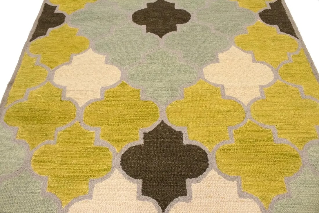 Multicolored Trellis 5X8 Hand-Tufted Modern Rug - 13