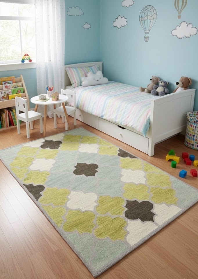 Multicolored Trellis 5X8 Hand-Tufted Modern Rug - 2