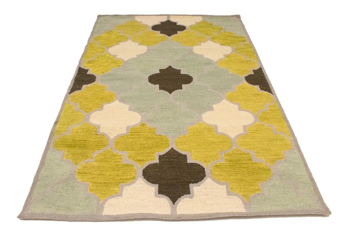 Multicolored Trellis 5X8 Hand-Tufted Modern Rug - 3