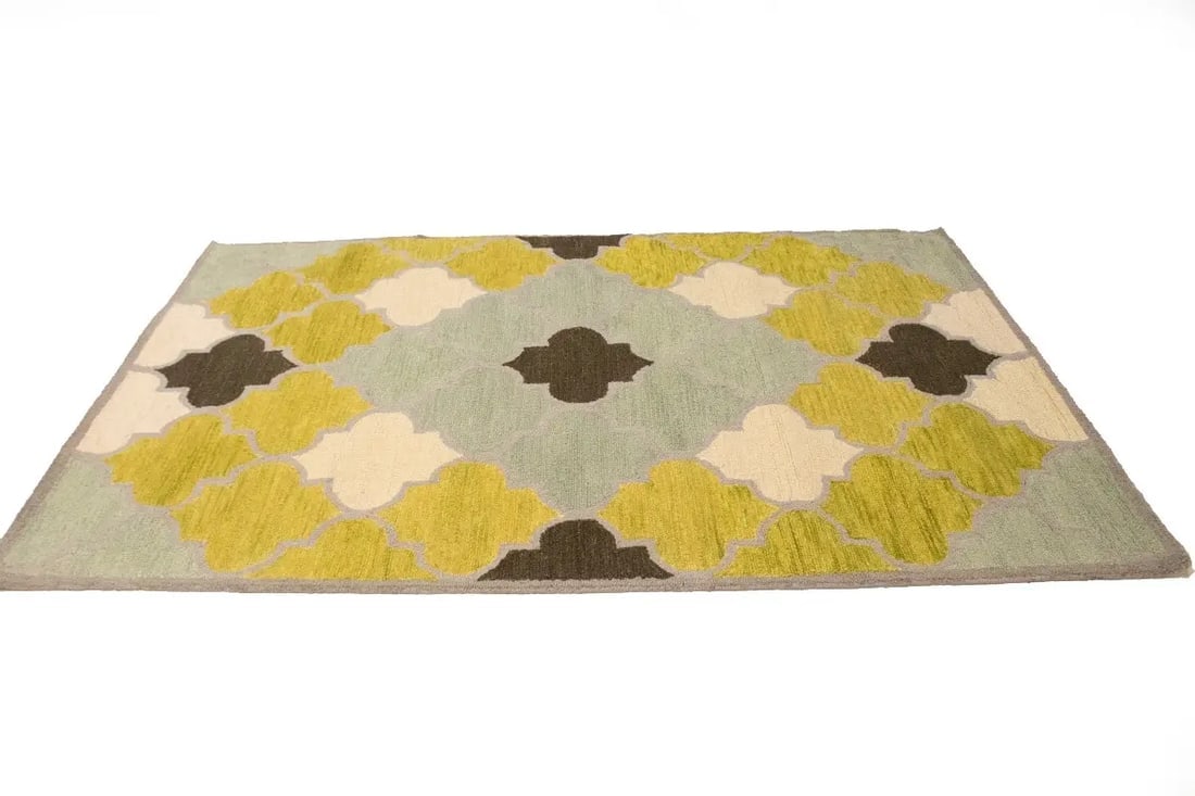 Multicolored Trellis 5X8 Hand-Tufted Modern Rug - 5